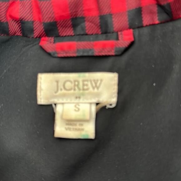 J.Crew quilted vest down fil buffalo plaid cottage mountain outdoors sz sm - Picture 6 of 10